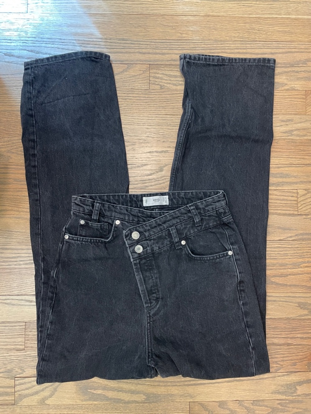 Mango MNG DENIM 4 Black Washed Denim Jeans